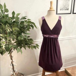 Wet Seal Purple Formal Prom Dress Sleeveless Sequins